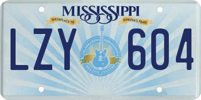 MS license plate LZY604
