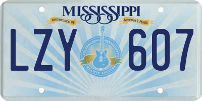 MS license plate LZY607