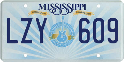 MS license plate LZY609