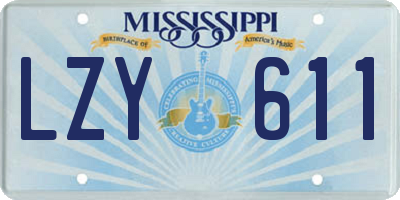 MS license plate LZY611