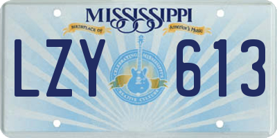MS license plate LZY613