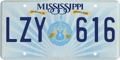 MS license plate LZY616