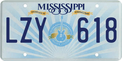 MS license plate LZY618