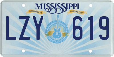 MS license plate LZY619