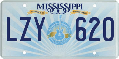 MS license plate LZY620