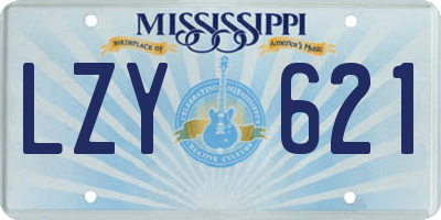 MS license plate LZY621
