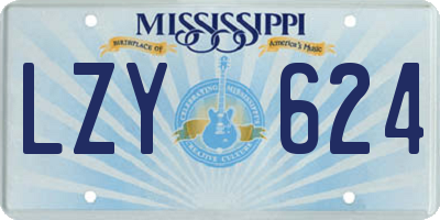 MS license plate LZY624