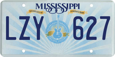 MS license plate LZY627