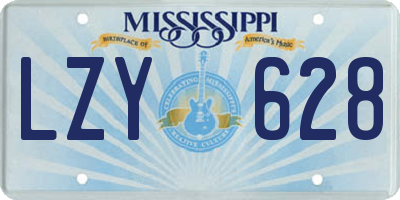 MS license plate LZY628
