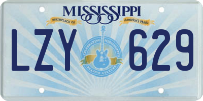MS license plate LZY629