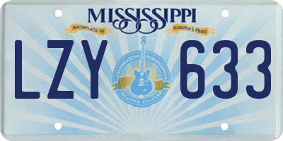 MS license plate LZY633