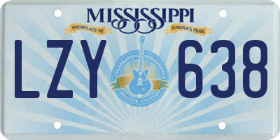 MS license plate LZY638