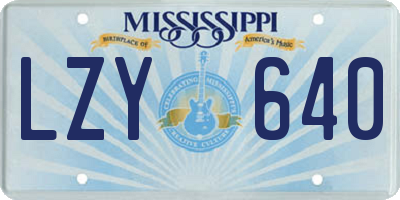 MS license plate LZY640