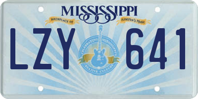 MS license plate LZY641