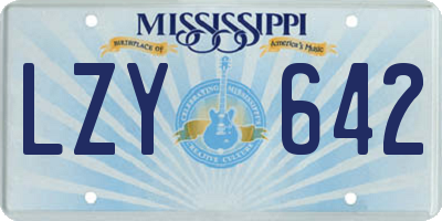 MS license plate LZY642