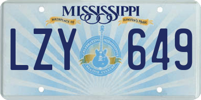 MS license plate LZY649