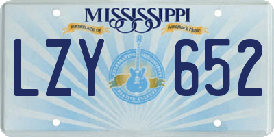 MS license plate LZY652