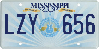 MS license plate LZY656