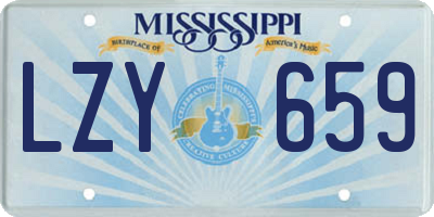 MS license plate LZY659