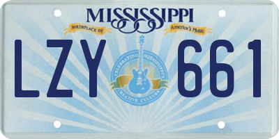 MS license plate LZY661