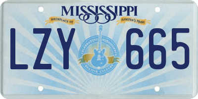 MS license plate LZY665