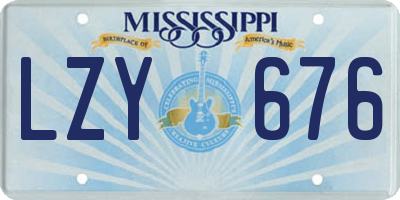 MS license plate LZY676
