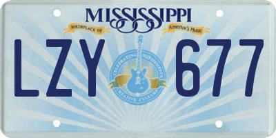 MS license plate LZY677