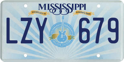 MS license plate LZY679