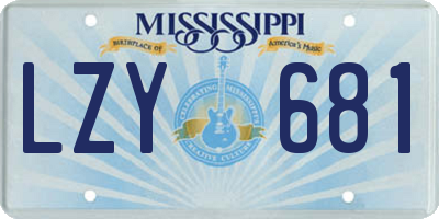 MS license plate LZY681