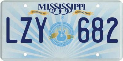 MS license plate LZY682
