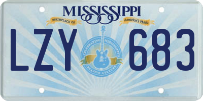 MS license plate LZY683
