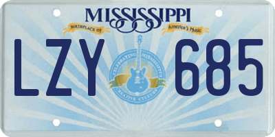 MS license plate LZY685