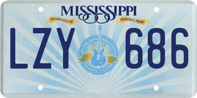 MS license plate LZY686