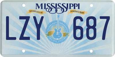 MS license plate LZY687