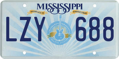 MS license plate LZY688