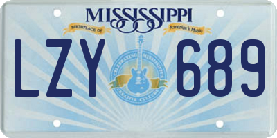 MS license plate LZY689