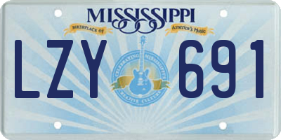 MS license plate LZY691