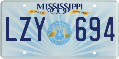 MS license plate LZY694