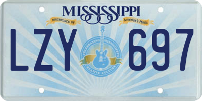MS license plate LZY697