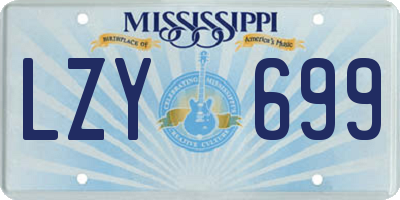 MS license plate LZY699