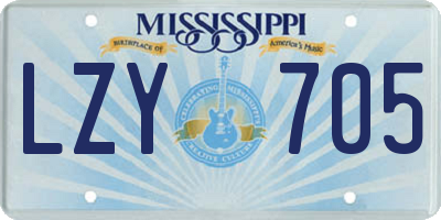 MS license plate LZY705