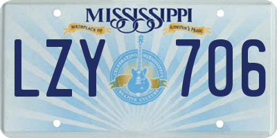 MS license plate LZY706