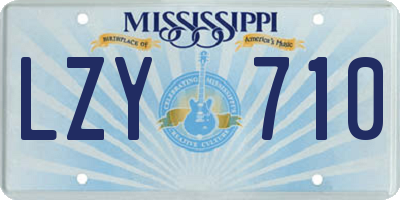 MS license plate LZY710