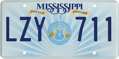 MS license plate LZY711