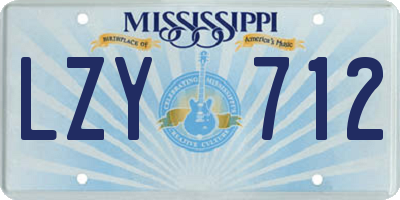 MS license plate LZY712