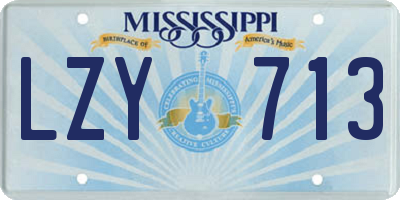 MS license plate LZY713