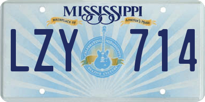 MS license plate LZY714