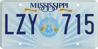 MS license plate LZY715
