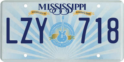 MS license plate LZY718