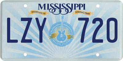 MS license plate LZY720